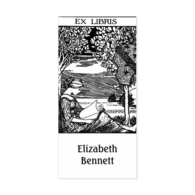 Vintage Ex Libris  Bookplate Rubber Stamp (Imprint)