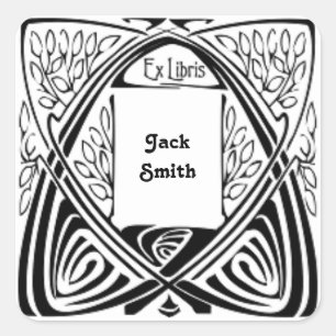 Vintage Ex Libris Design Custom Bookplate Labels