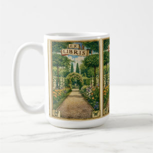 Vintage Ex Libris Garden Path Bookplate Art Coffee Mug