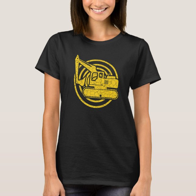 Vintage Excavator  Construction vehicles T-Shirt (Front)