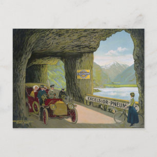 Vintage Excelsior-Pneumatic Automotive and Bicycle Postcard