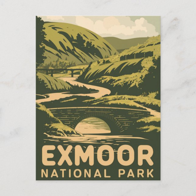 Vintage Exmoor National Park Holiday Postcard (Front)