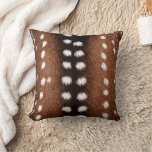 Vintage Exotic Axis Deer Hide Print Cushion