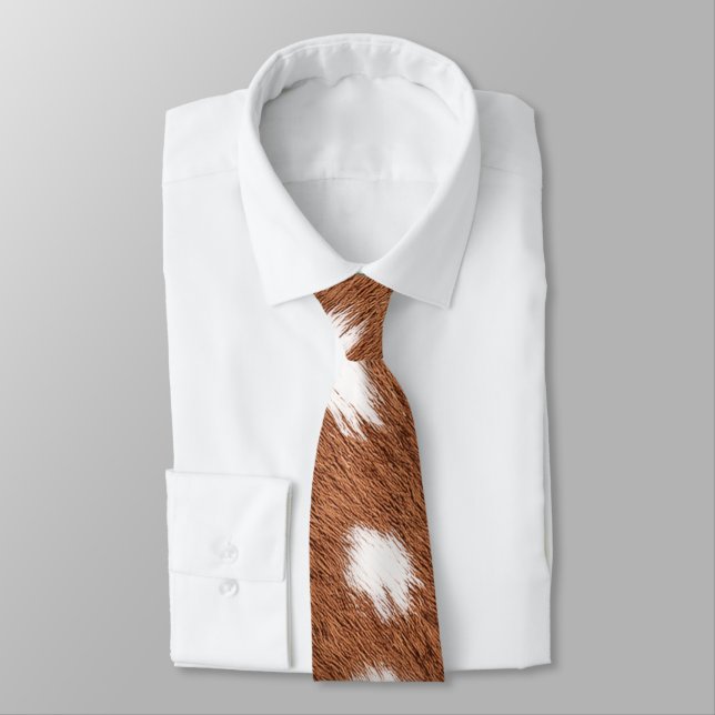 Vintage Exotic Axis Deer Hide Print Tie (Tied)