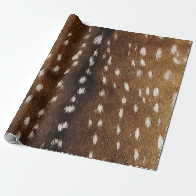 Vintage Exotic Axis Deer Hide Print Wrapping Paper (Unrolled)