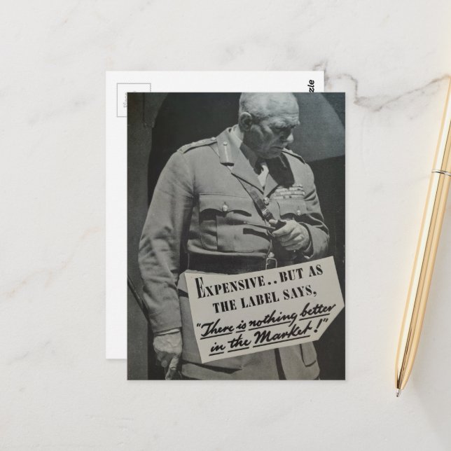 Vintage Expensive Man Collage Postcard (Front/Back In Situ)