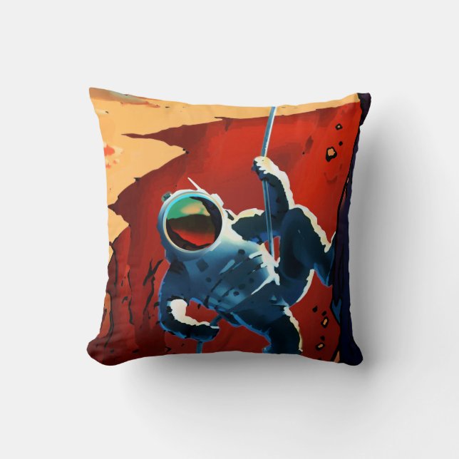 Vintage "Explorers Wanted" Mars Recruitment Cushion (Front)