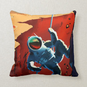Vintage "Explorers Wanted" Mars Recruitment Cushion