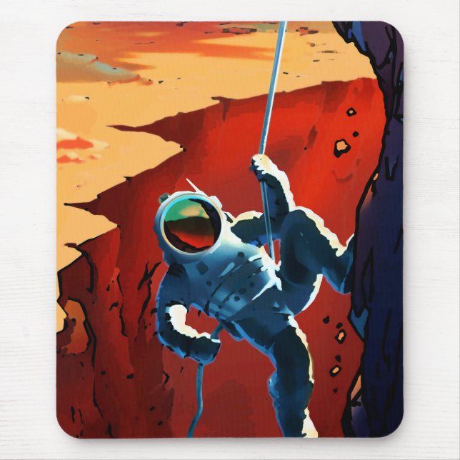 Vintage "Explorers Wanted" Mars Recruitment Mouse Mat (Front)