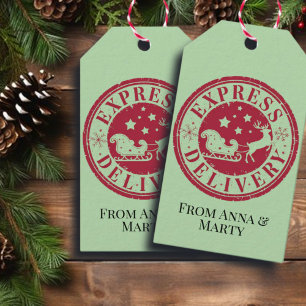 Vintage Express Delivery from Santa Claus Gift Tags