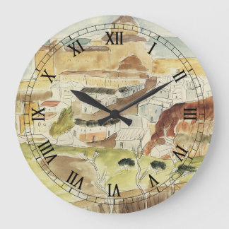Vintage Expressionism, Almeria by Walter Gramatte Large Clock