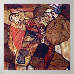 Vintage Expressionism Art, Agony by Egon Schiele Poster