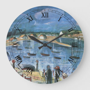 Vintage Expressionism, Hidensee by Walter Gramatte Large Clock