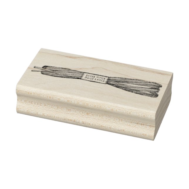 Vintage Extra Super Boot Laces Rubber Art Stamp (Stamp)