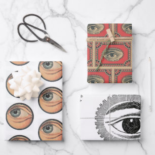 Vintage Eye Advertisement Gift Wrapping Set  Paper Sheet