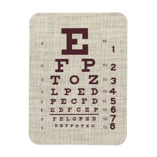 Vintage Eye Chart on Burlap  Magnet