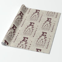 Vintage Eye Chart on Burlap