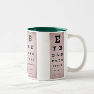 Vintage Eye Charts Two-Tone Coffee Mug