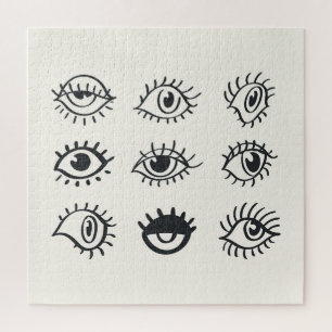 Vintage Eye Doodles: Trendy Sketches Jigsaw Puzzle