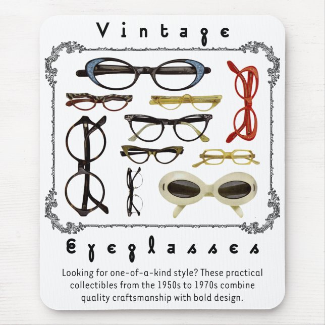 Vintage Eyeglasses 01 Mouse Mat (Front)