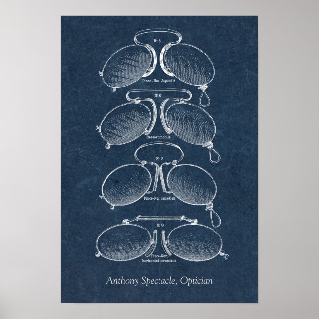 Vintage Eyeglasses Eye Doctor or Optician's Office Poster (Front)