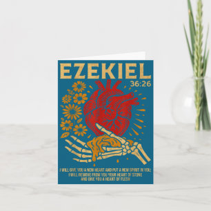 Vintage Ezekiel 36-26 Heart Of Flesh Bible Verse C Card
