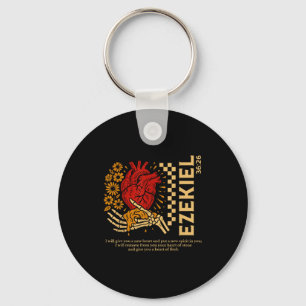 Vintage Ezekiel 36-26 Heart Of Flesh Bible Verse C Key Ring