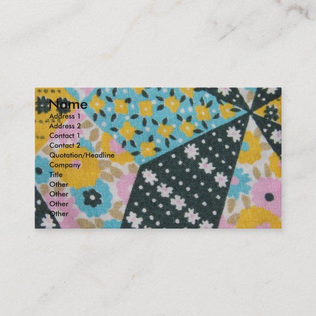 Vintage Fabric Business Card (Front)