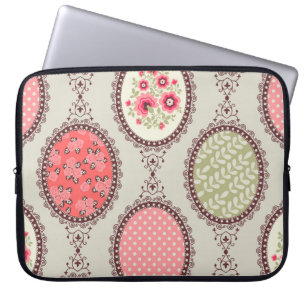 Vintage Fabric: Patchwork Seamless Design. Laptop Sleeve