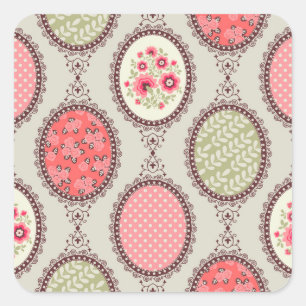 Vintage Fabric: Patchwork Seamless Design. Square Sticker