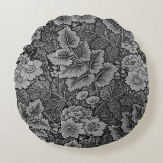 vintage fabric pattern round cushion