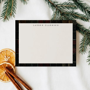 Vintage Fabric Plaid Holiday Note Card