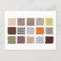 Vintage Fabric Sample/Swatch Postcard