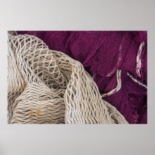 Vintage Fabric Texture Abstract Poster