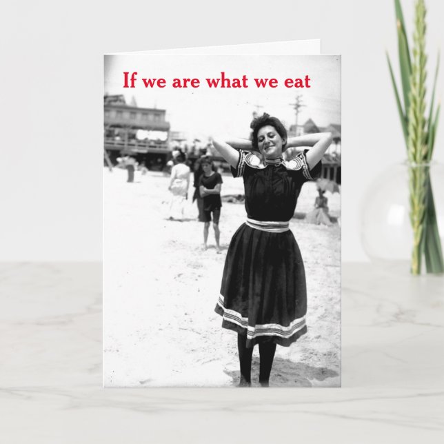 Vintage FABULOUS c. 1900 Woman on Beach Card (Front)