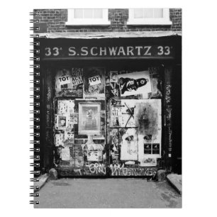 VINTAGE FACADE OF THE OLD STORE ON THE STREET NOTEBOOK