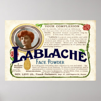 Vintage Face Powder Ad from 1907 (Colourized) Poster