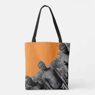 Vintage Faces of Africa Watercolor Black and White Tote Bag