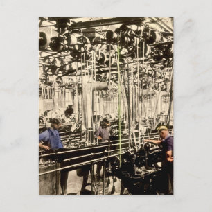 Vintage Factory Workers Photo Image Post Card