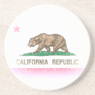 Vintage Fade California Flag Coaster