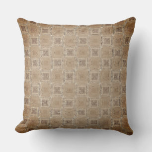 Vintage Faded Brown Square Layers Cushion