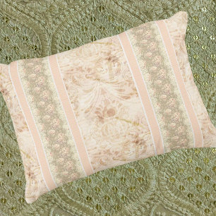 Vintage Faded Damask Floral Script  Decorative Cushion