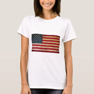 Vintage Faded Old US American Flag Antique Grunge T-Shirt