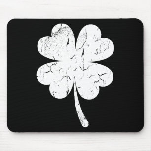 Vintage Faded Retro Four Leaf Clover St Patricks D Mouse Mat