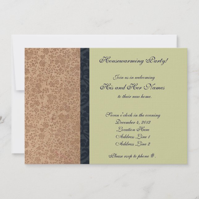 Vintage Faded Rose Housewarming Invitation (Front)