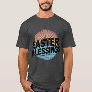 Vintage faded sunset Easter Blessings T-Shirt