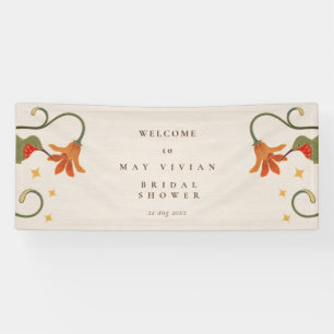 Vintage Faecore Floral Tea Party Bridal Welcome Banner