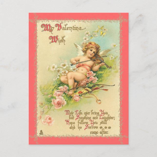 Vintage Faerie Valentine Postcard (Front)