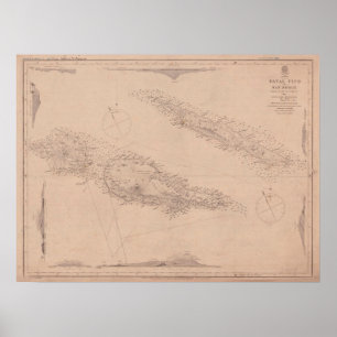 Vintage Faial, Sao Jorge & Pico Island Map (1849) Poster