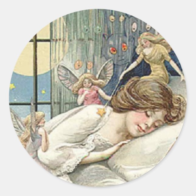 vintage faires classic round sticker (Front)